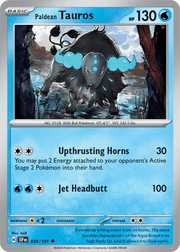 Paldean Tauros 039/191 · Reverse Holofoil (Surging Sparks) by The Archive Stop on MYNTED