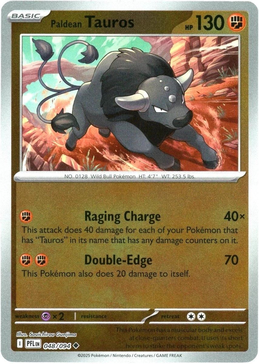 Paldean Tauros [Reverse Holo] 48 Pokemon Phantasmal Flames by Moe‘s Vault on MYNTED