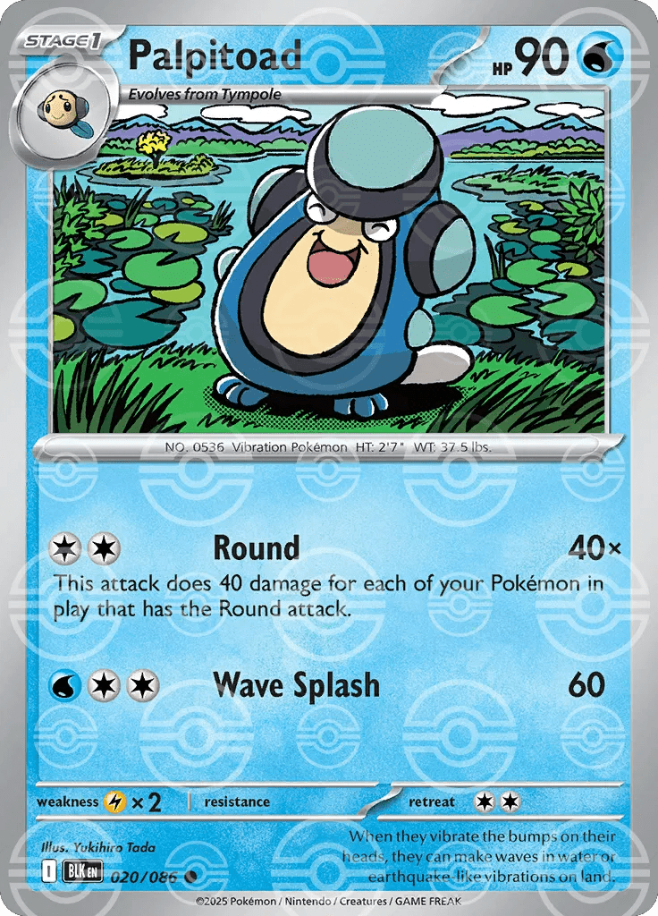 Palpitoad (Poke Ball Pattern) 020/086 (Black Bolt) by Mikeepulls on MYNTED