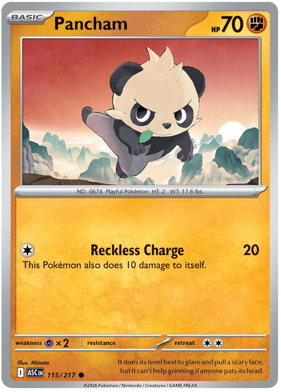 Pancham 115/217 Common | Mega Evolution – Ascended Heroes by Worth the XP on MYNTED