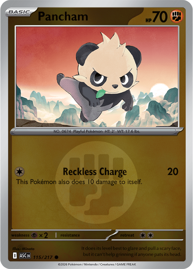 Pancham (Energy Symbol Pattern) 115/217 Reverse Holo | Mega Evolution – Ascended Heroes by Worth the XP on MYNTED