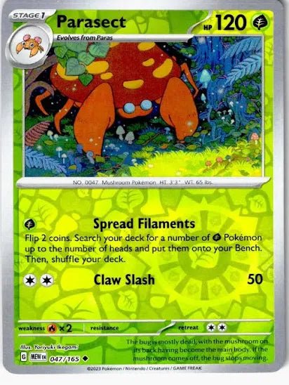 Parasect 047/165 - Reverse Holo (Pokemon151) by The Cardboard Grind on MYNTED