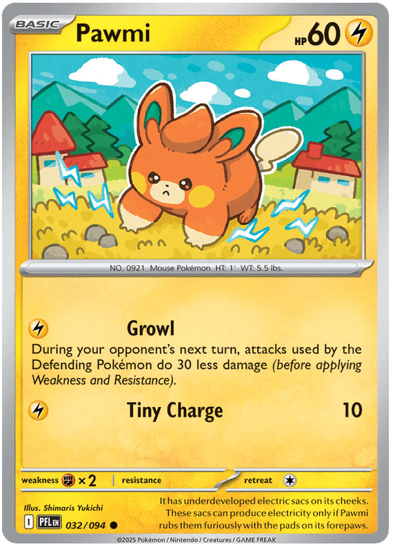 Pawmi 032/094 Common | Mega Evolution – Phantasmal Flames by Worth the XP on MYNTED