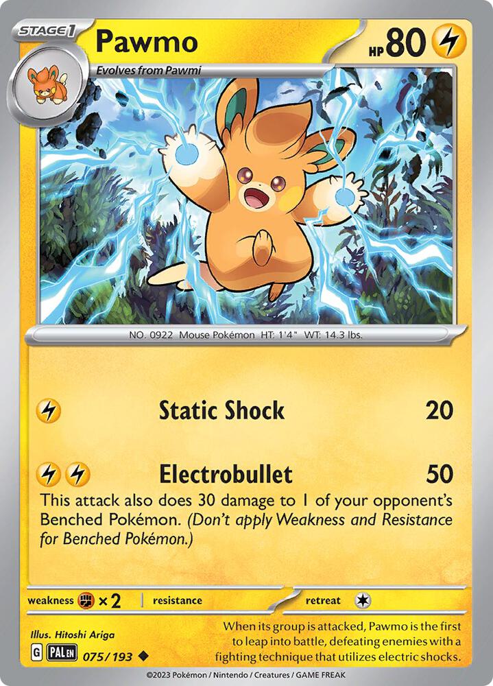Pawmo 075/193 Normal · Paldea Evolved (PAL) by PokeMarsi on MYNTED