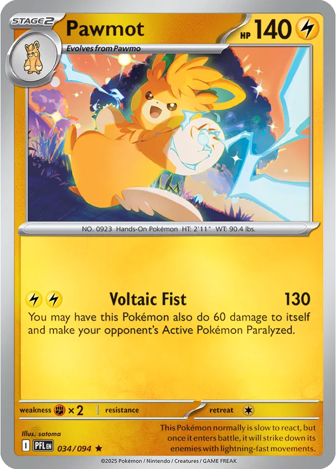 Pawmot 034 Holo - Phantasmal Flames by PokéPW on MYNTED