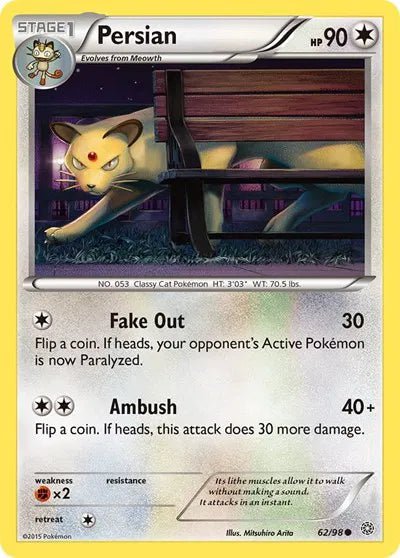Persian (Reverse Holofoil) Ancient Origins Common 62 by PokeSource on MYNTED