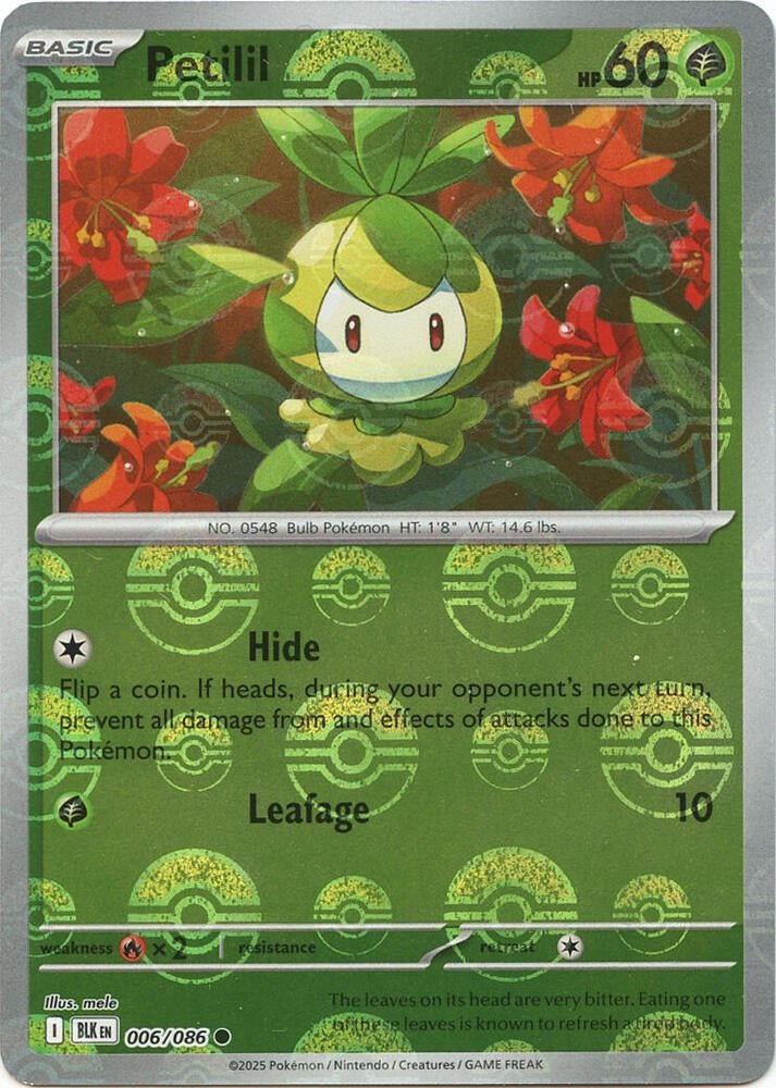 Petilil 006/086 BLK Poke Ball Pattern by The Cardboard Grind on MYNTED