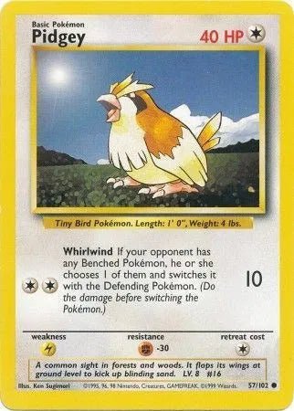 Pidgey - 57/102 - Base Set (Unlimited) - MP by The Archive Stop on MYNTED