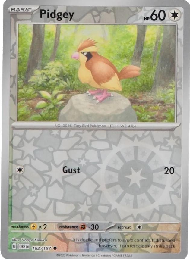 Pidgey [Reverse Holo] 162 Pokemon Obsidian Flames by Moe‘s Vault on MYNTED