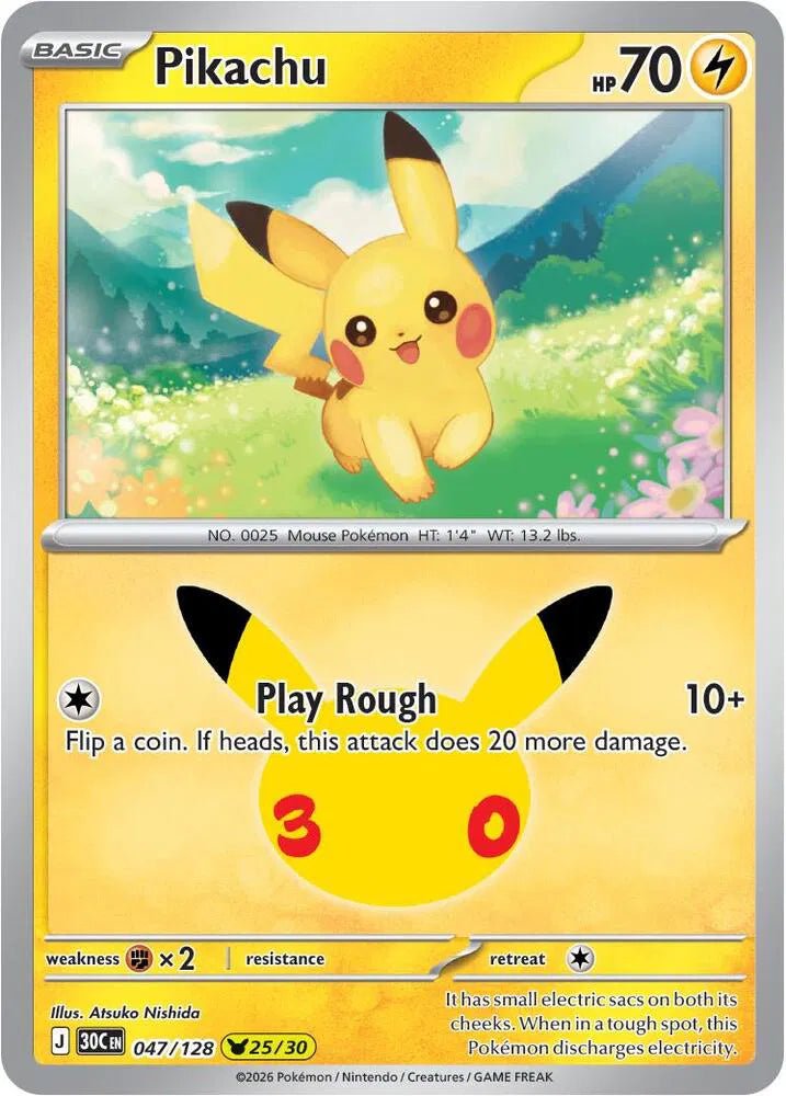 Pikachu 047/128 (30th Celebration) - ER by Fabio’s Black Box on MYNTED