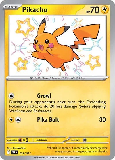 Pikachu 131/091 - Paldean Fates - Shiny Rare by Light Collectibles on MYNTED