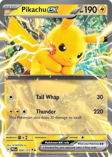 Pikachu ex SV: Prismatic Evolutions 028/131 Pokemon TCG Card Double Rare NM by Coolectibles on MYNTED