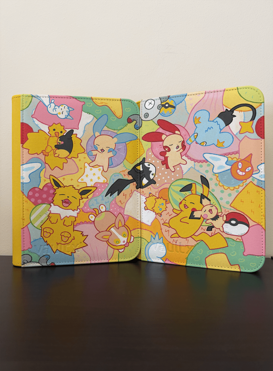 Pikachu & Friends' Sleepover - 2 Hand-painted VaultX binders by Happ's Shop on MYNTED