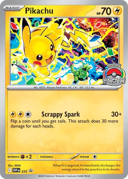 Pikachu (World Championship 2025) - Scarlet & Violet Promo - Promo 225 - English by MechaKai Collectibles on MYNTED