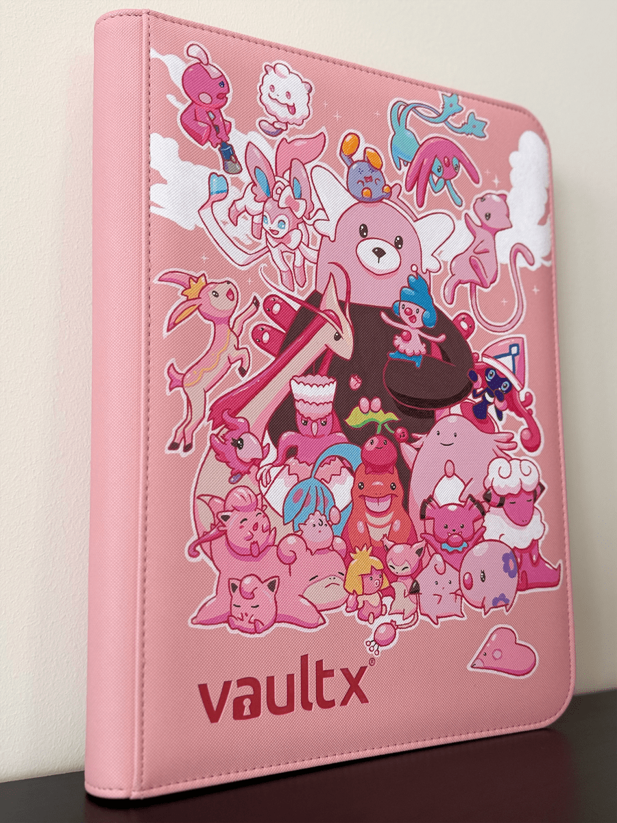 Pink Pokémons hand-painted VaultX Binder by Happ's Shop on MYNTED