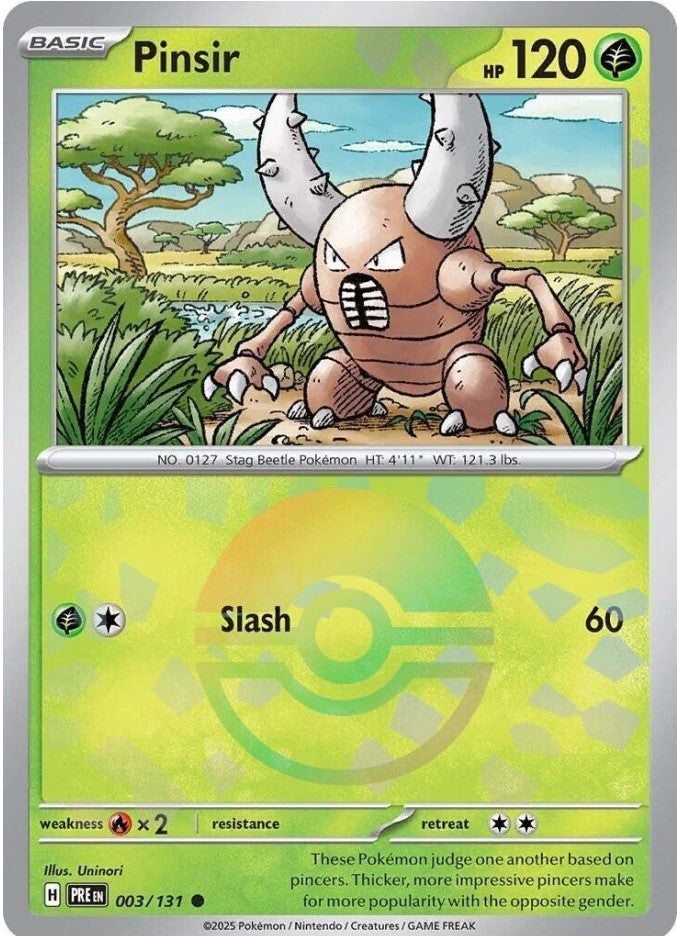 pinsir POKEBALL REVERSE HOLO Prismatic Evolutions 003/131