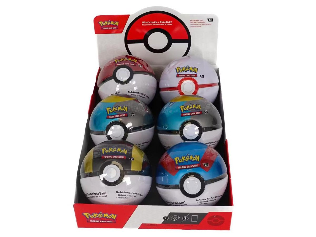 Poké Ball Tin (1 Random Ball (2024)) – 3 Booster Packs + Coin by PlayVault on MYNTED