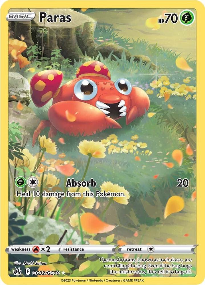 Pokemon Crown Zenith Galarian Gallery Paras GG32 by Apex Cards on MYNTED