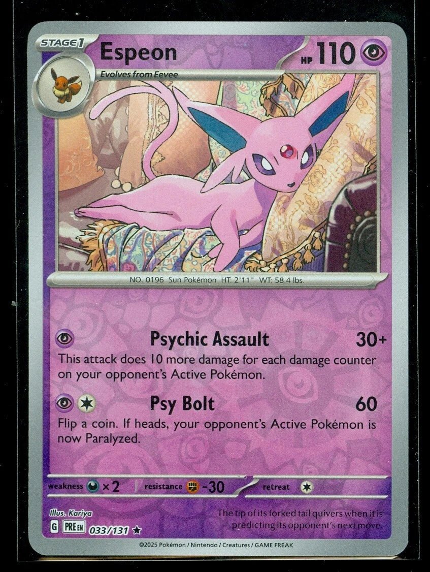 Pokemon ESPEON 033/131 Prismatic Evolutions RARE Rev Holo - MINT by The Greatest on MYNTED