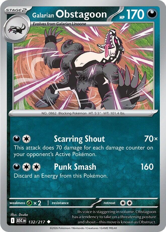 Pokemon - Galarian Obstagoon - 132/217 (Dusk Ball) - ME: Ascended Heroes (ASC) by TCGDON on MYNTED