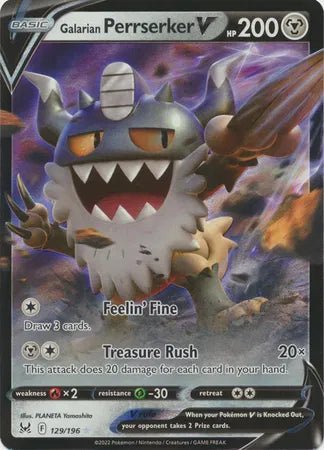 Pokemon Galarian Perrserker V Ultra Rare 129/196 by Trucial Coast Games on MYNTED