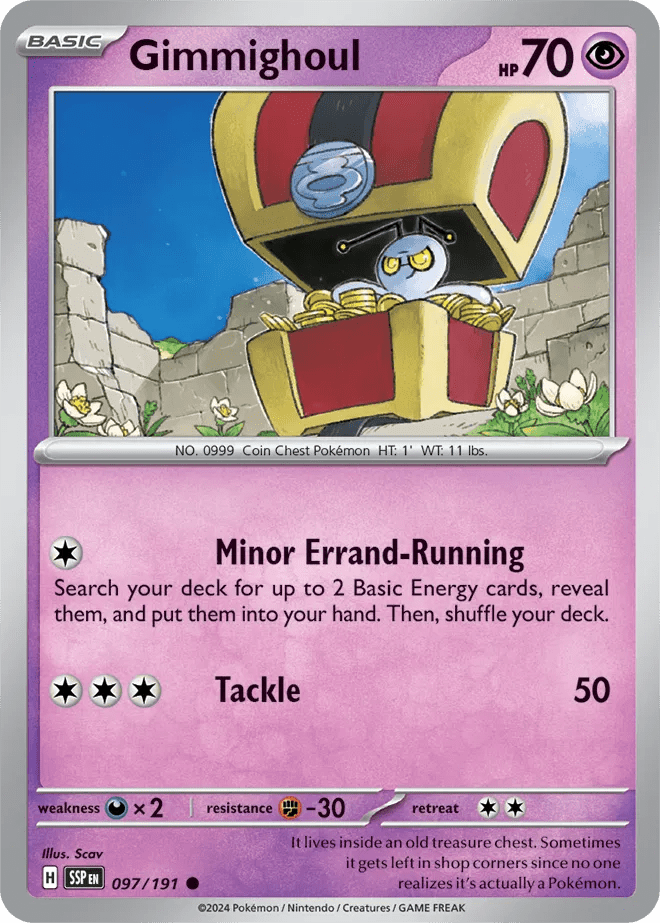 Pokemon Gimmighoul Common • 097/191 Reverse Holofoil by Trucial Coast Games on MYNTED