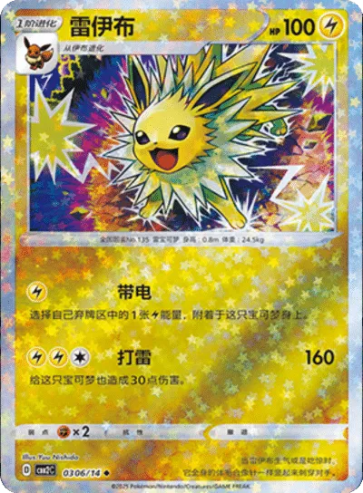 Pokemon Jolteon (Stars Pattern) (CN) Rare • 0306/14 Holofoil by Trucial Coast Games on MYNTED