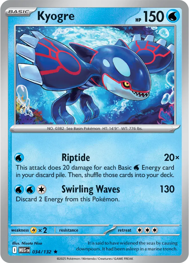 Pokemon Kyogre Rare • 034/132 Holofoil by Trucial Coast Games on MYNTED