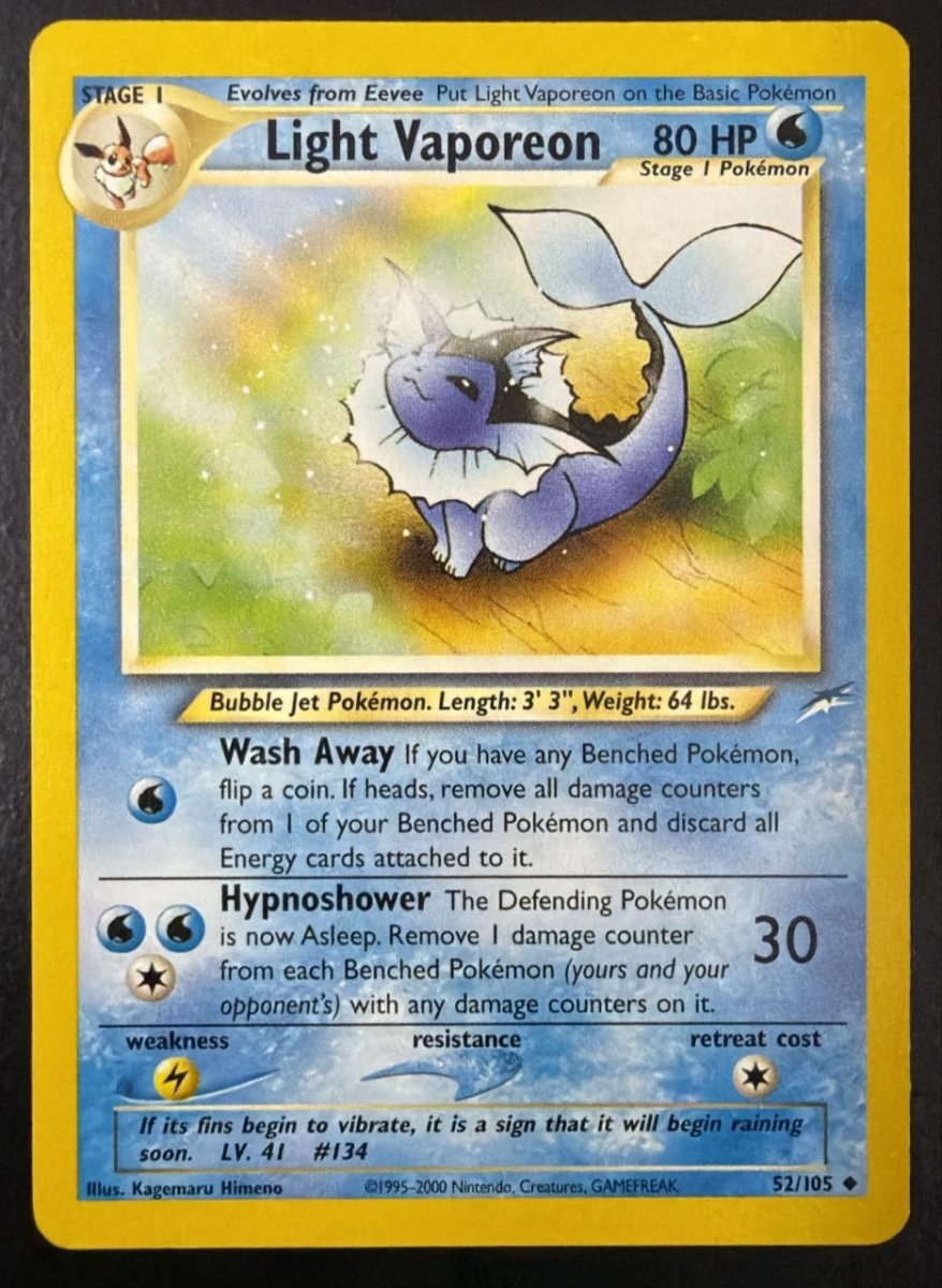 Pokemon Light Vaporeon Uncommon 52 by Trucial Coast Games on MYNTED