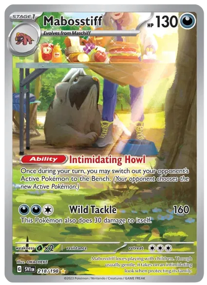 Pokémon Mabosstiff Scarlet & Violet Base Set Illustration Rare 218/198 by Schmutzfink TCG on MYNTED