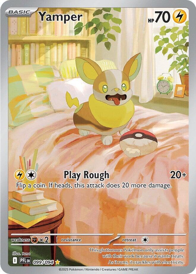 Pokemon ME02: Phantasmal Flames Yamper Illustration Rare 099 by Apex Cards on MYNTED