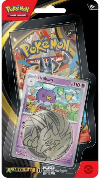 Pokemon Mega Evolution Drifblim Checklane Blister Pack (1 Booster Pack, Drifblim Promo Card & Coin) by Flitit Megastore on MYNTED