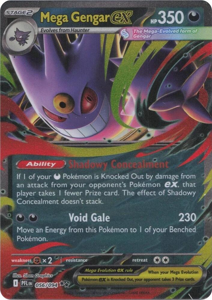 Pokemon - Mega Gengar ex - ME02: Phantasmal Flames (PFL) Double Rare by TCGDON on MYNTED