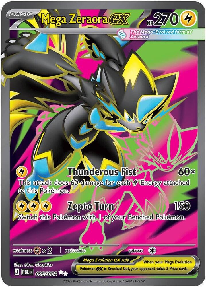 Pokemon - Mega Zeraora ex - 098/084 - ME05: Pitch Black (ME05) by TCGDON on MYNTED