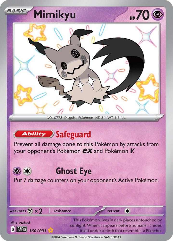 Pokémon Mimikyu - 160/091 - SV: Paldean Fates (PAF) by TCGDON on MYNTED