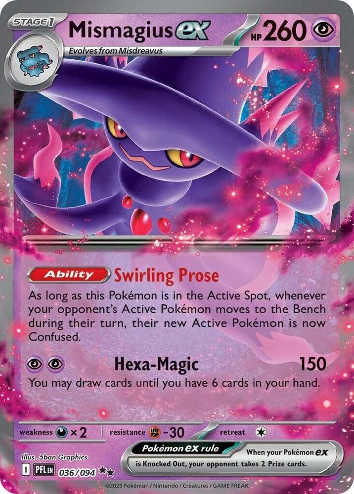 Pokemon - Mismagius ex - 036/094 - ME02: Phantasmal Flames (PFL) by TCGDON on MYNTED