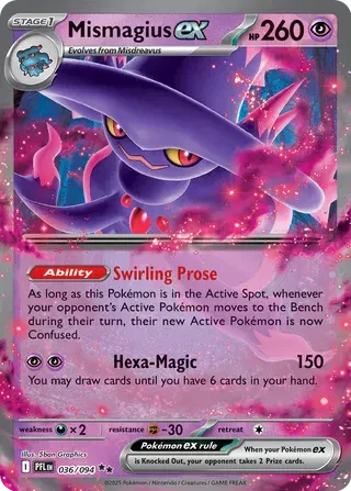 Pokémon Mismagius ex Phantasmal Flames Double Rare 036/094 by Schmutzfink TCG on MYNTED