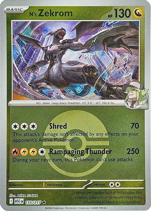 Pokemon - N's Zekrom (Poke Ball) - ME: Ascended Heroes (ASC) by TCGDON on MYNTED