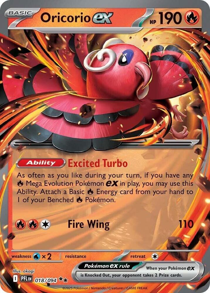 Pokemon - Oricorio ex - 018/094 - ME02: Phantasmal Flames (PFL) by TCGDON on MYNTED