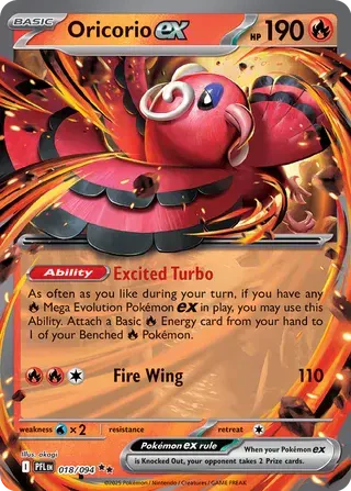 Pokémon Oricorio ex Phantasmal Flames Double Rare 018/094 by Schmutzfink TCG on MYNTED