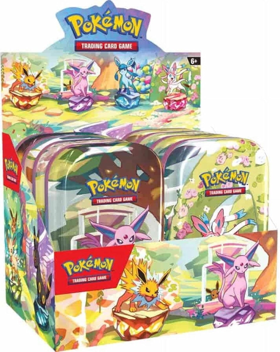 Pokemon Prismatic Evolutions Mini Tin Display (8 Tins) by BrickMak on MYNTED