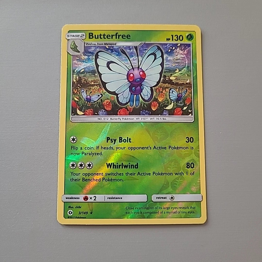 Pokemon Sun and Moon Base Butterfree 3/149 Rare Reverse Holo by The Greatest on MYNTED