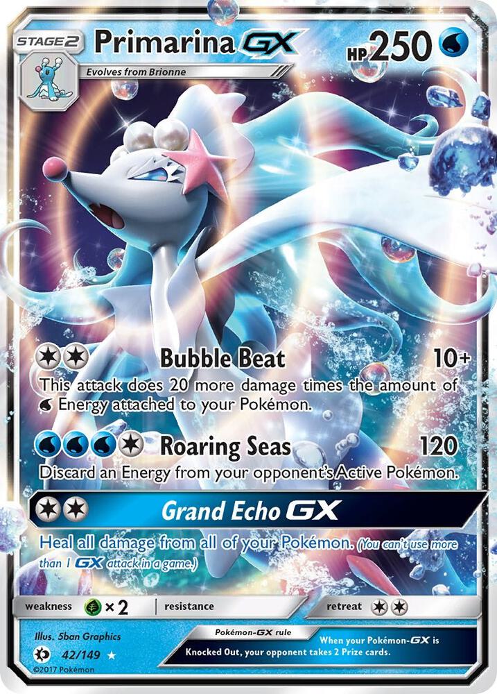 Pokemon Sun & Moon SM01 Base Set Primarina GX 42 by Apex Cards on MYNTED