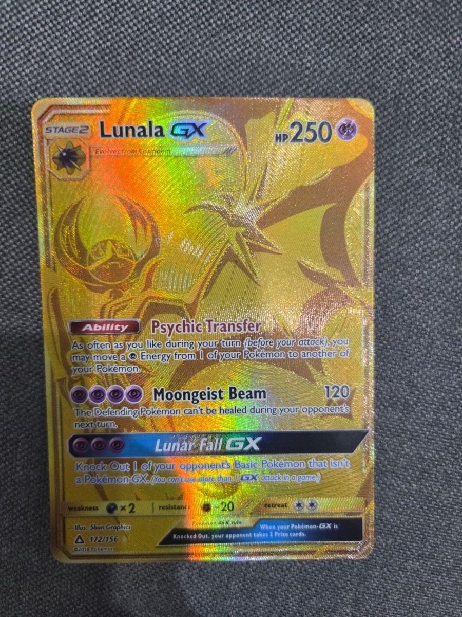 Pokemon Sun & Moon SM05 Ultra Prism Lunala GX Gold Secret Rare 172 by Apex Cards on MYNTED