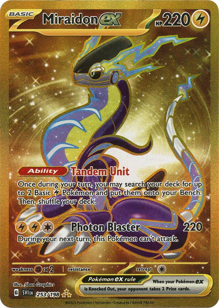 Pokemon SV01: Scarlet & Violet Base Set Miraidon ex Gold Hyper Rare 253 by Apex Cards on MYNTED