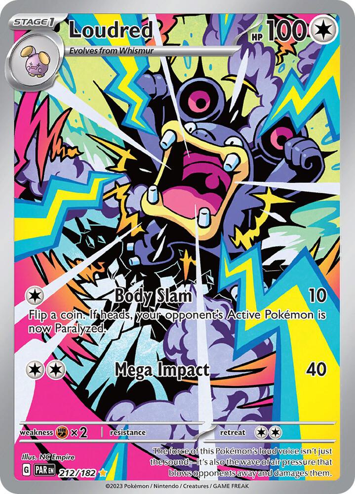Pokemon SV04 PAR Paradox Rift Loudred Illustration Rare 212 by Apex Cards on MYNTED