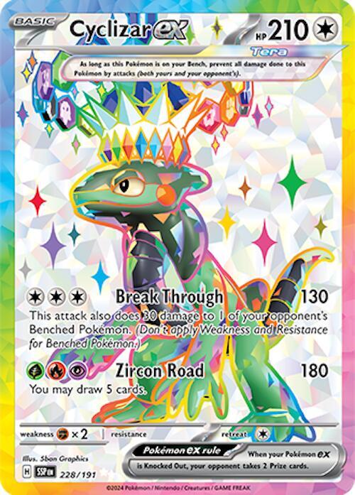 Pokemon SV08: Surging Sparks Cyclizar ex Full Art 228 by Apex Cards on MYNTED