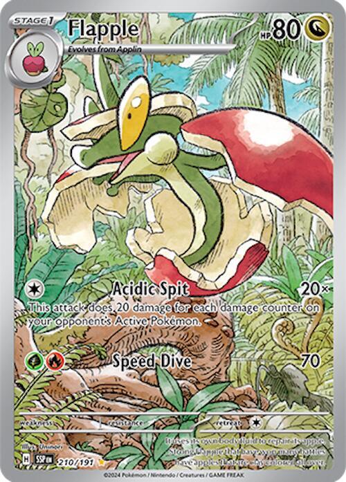 Pokemon SV08: Surging Sparks Flapple illustration Rare 210 by Apex Cards on MYNTED