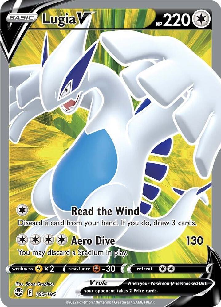 Pokemon SWSH12: Silver Tempest Lugia V Full Art 185 by Apex Cards on MYNTED