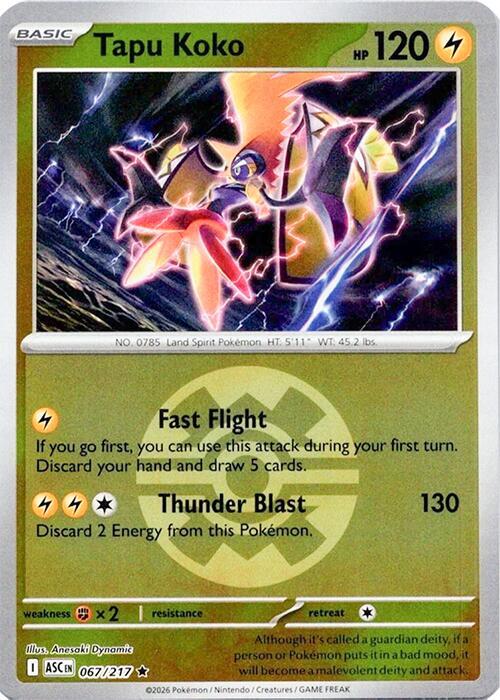 Pokemon - Tapu Koko (Quick Ball) - ME: Ascended Heroes (ASC) by TCGDON on MYNTED